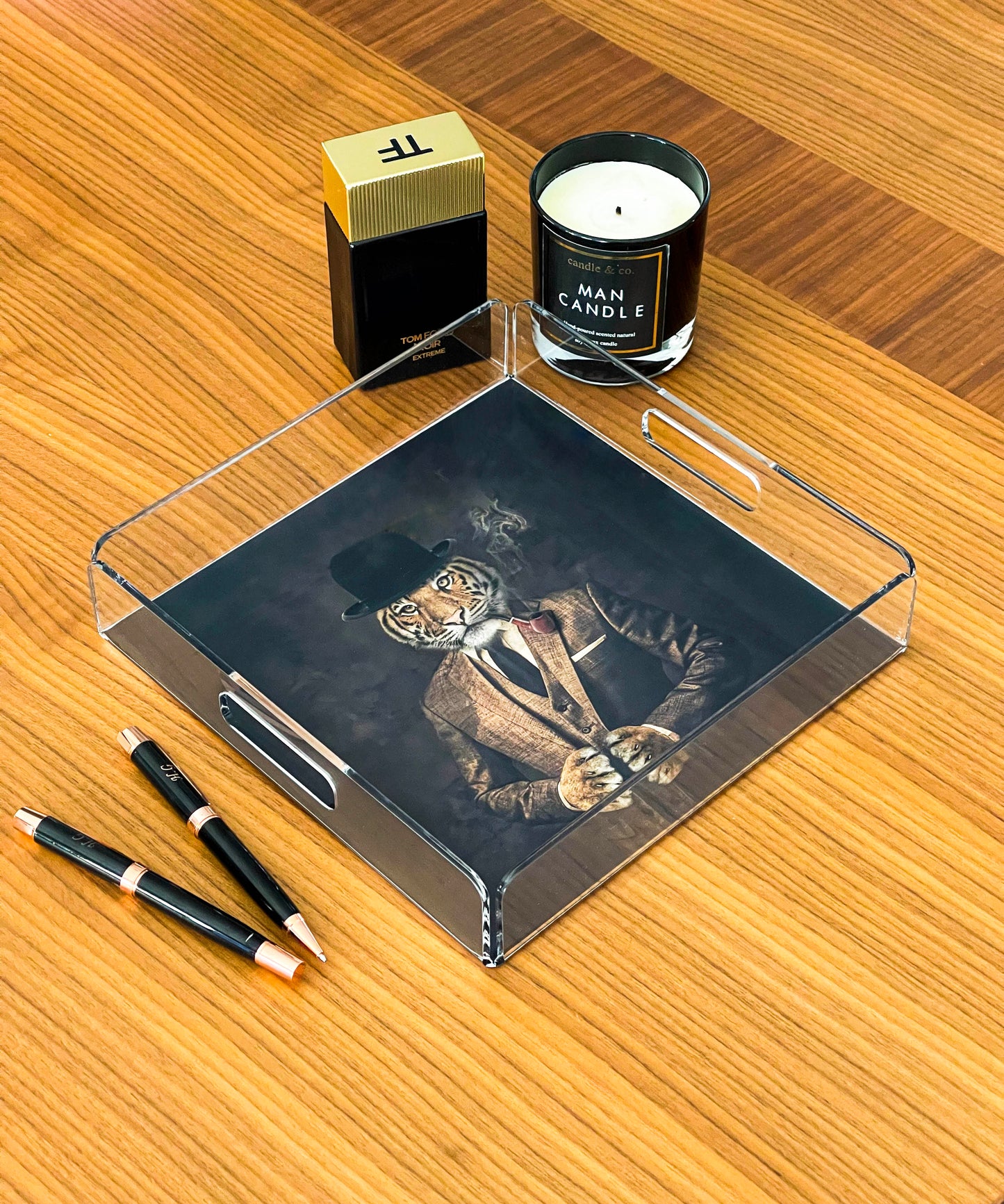 Dekoracyjne tacki organizer 25x25 cm z pleksi | Nowoczesny design