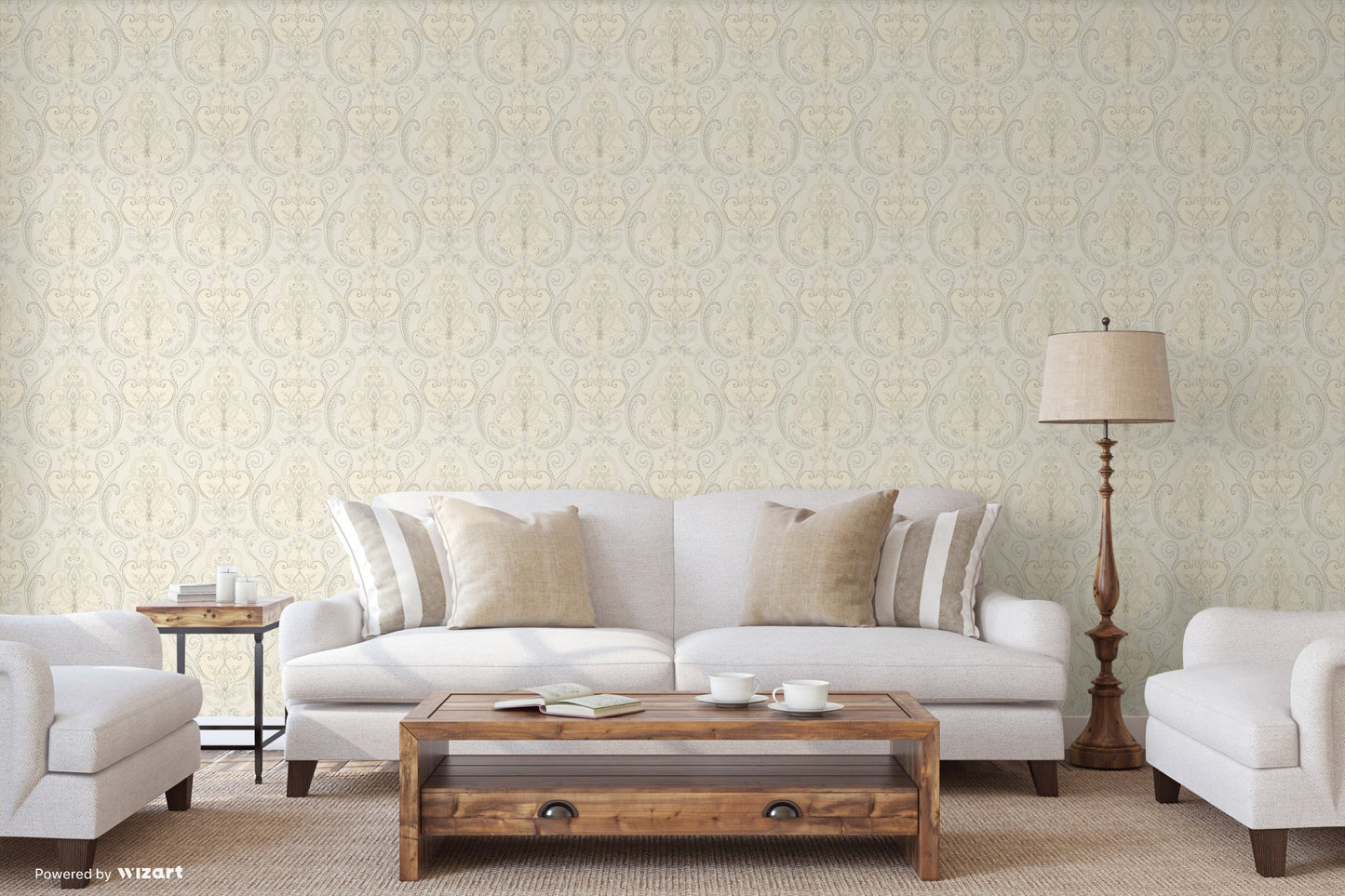 Tapeta klasyczna ornamentalna symetryczna – elegancki wzór dekoracyjny ścienny
