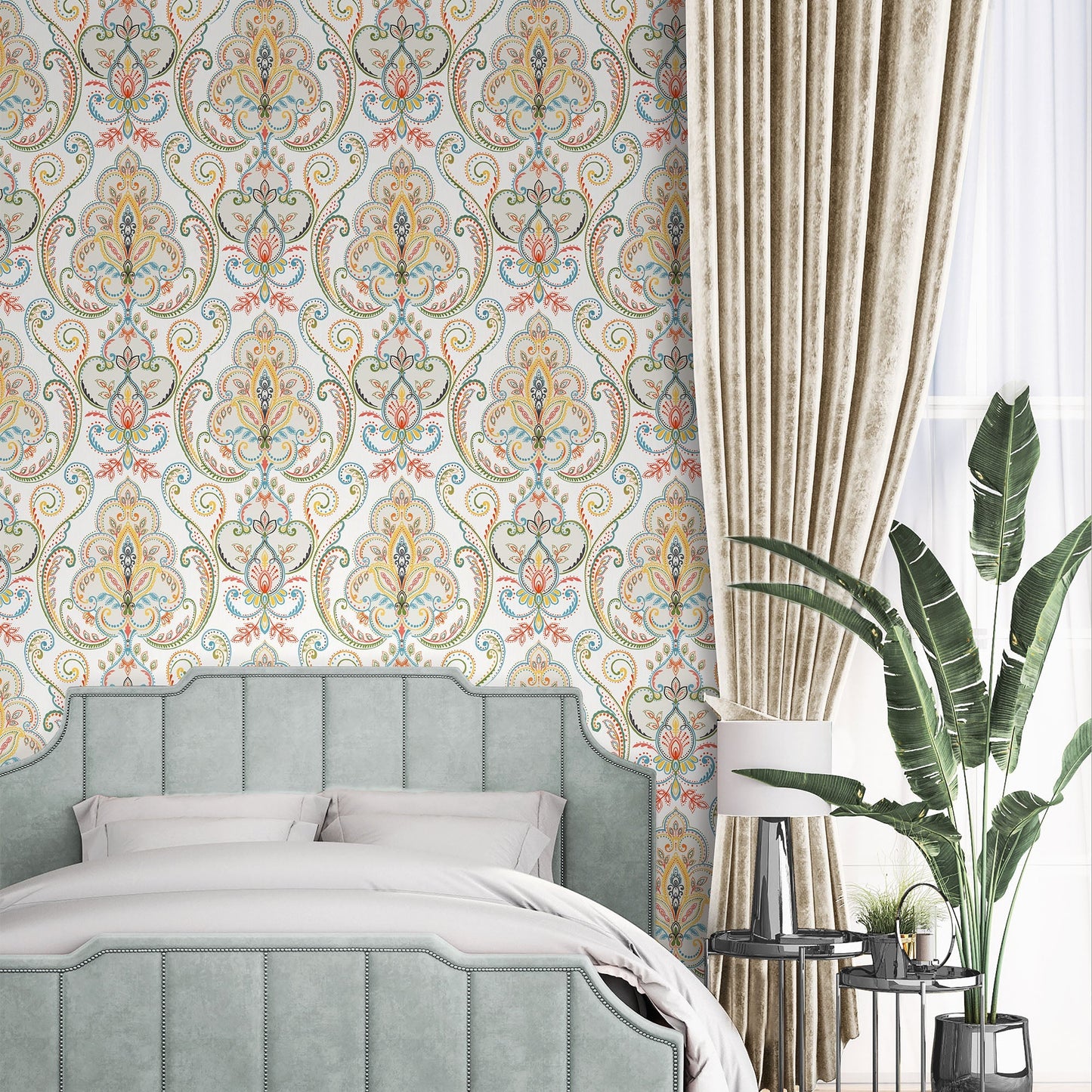 Tapeta klasyczna ornamentalna symetryczna – elegancki wzór dekoracyjny ścienny