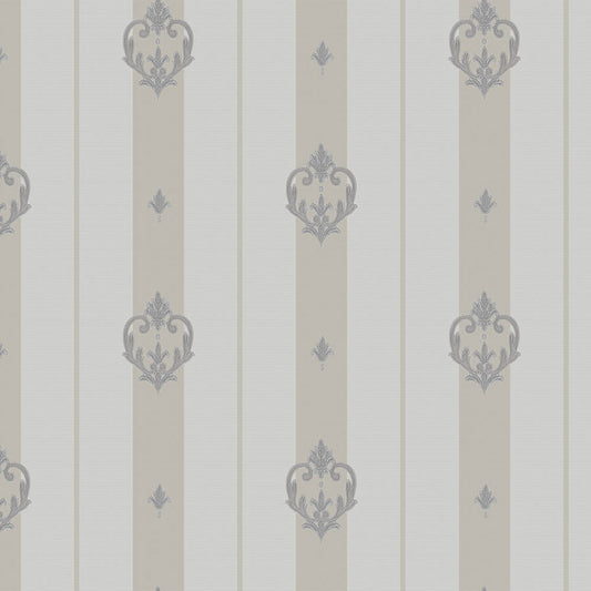Szara tapeta winylowa w pasy – tapeta ścienna w wzory ornament