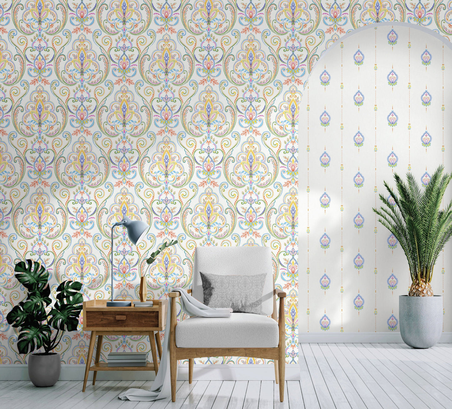 Tapeta klasyczna ornamentalna symetryczna – elegancki wzór dekoracyjny ścienny