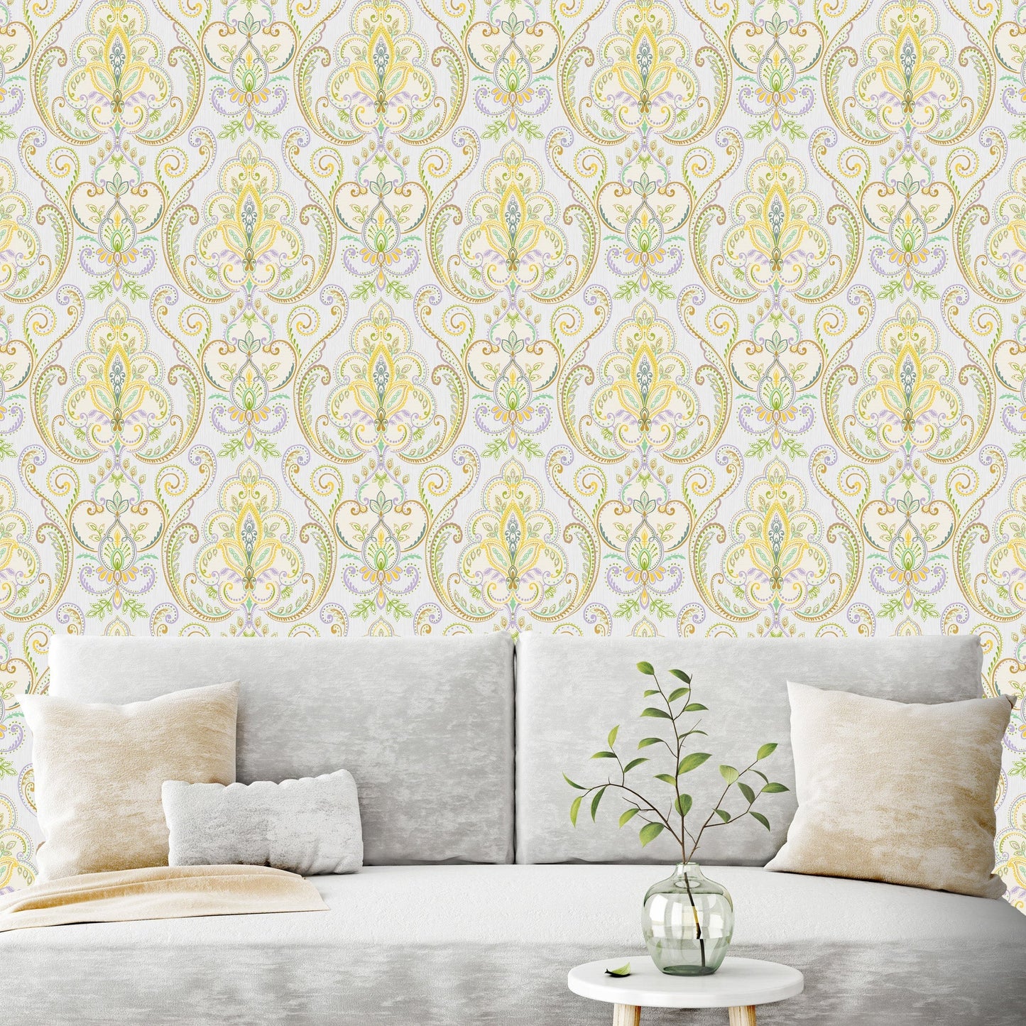 Tapeta klasyczna ornamentalna symetryczna – elegancki wzór dekoracyjny ścienny